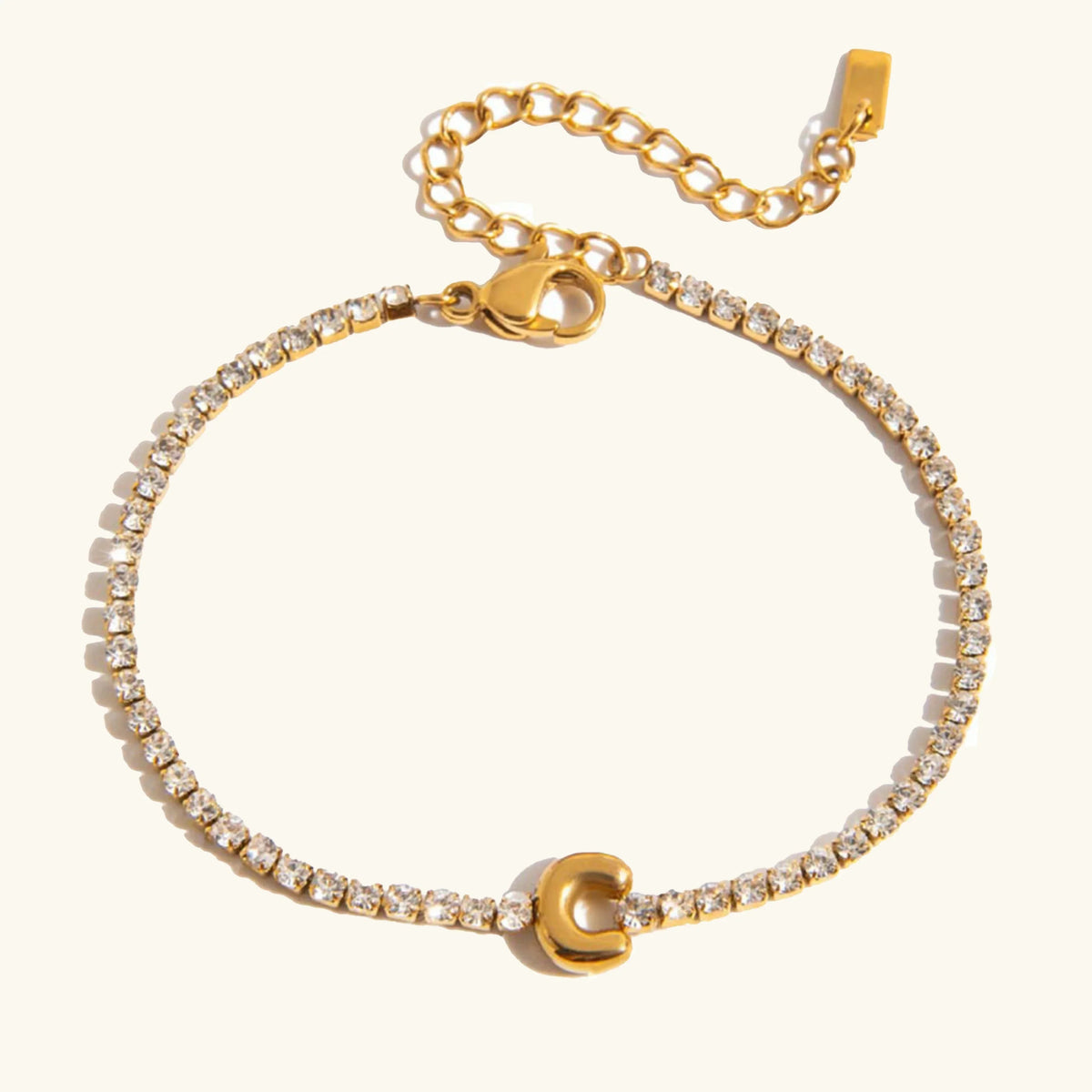 [Royal&Vicky]Avaria Bubble Letter Tennis Bracelet