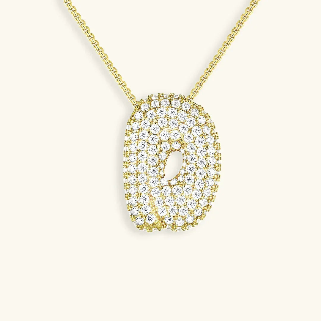 [Royal&Vicky]Bubble Initial Diamond Necklace