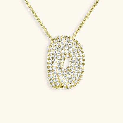 [Royal&Vicky]Bubble Initial Diamond Necklace