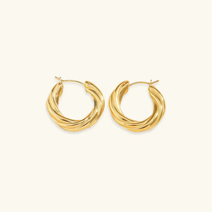 [Royal&Vicky]Denisse Twisted Hoop Earrings