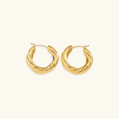 [Royal&Vicky]Denisse Twisted Hoop Earrings