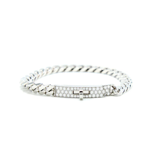 [Royal&Vicky]KELLY CHAIN SILVER DIAMOND BRACELET