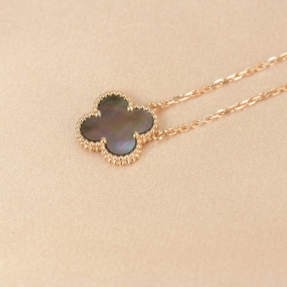 [Royal&Vicky]CLOVER 15MM  GRAY MOTHER OF PEARL NECKLACE