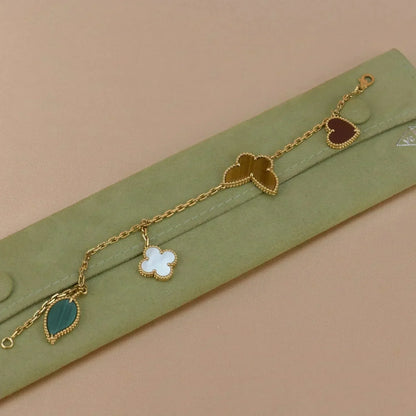 [Royal&Vicky]LUCKY SPRING 5 MOTIF GOLD BRACELET