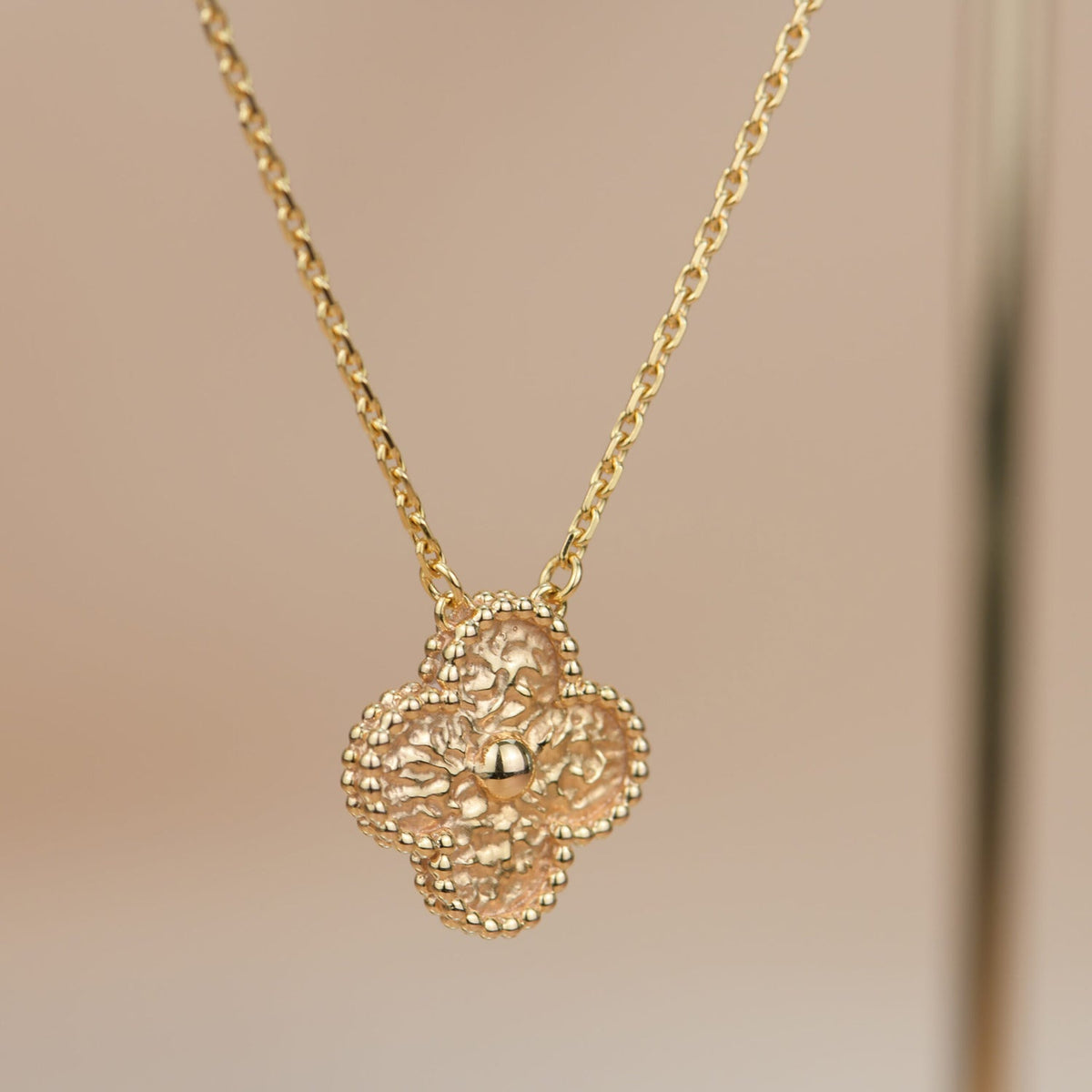 [Royal&Vicky]CLOVER 15MM  BRONZING NECKLACE