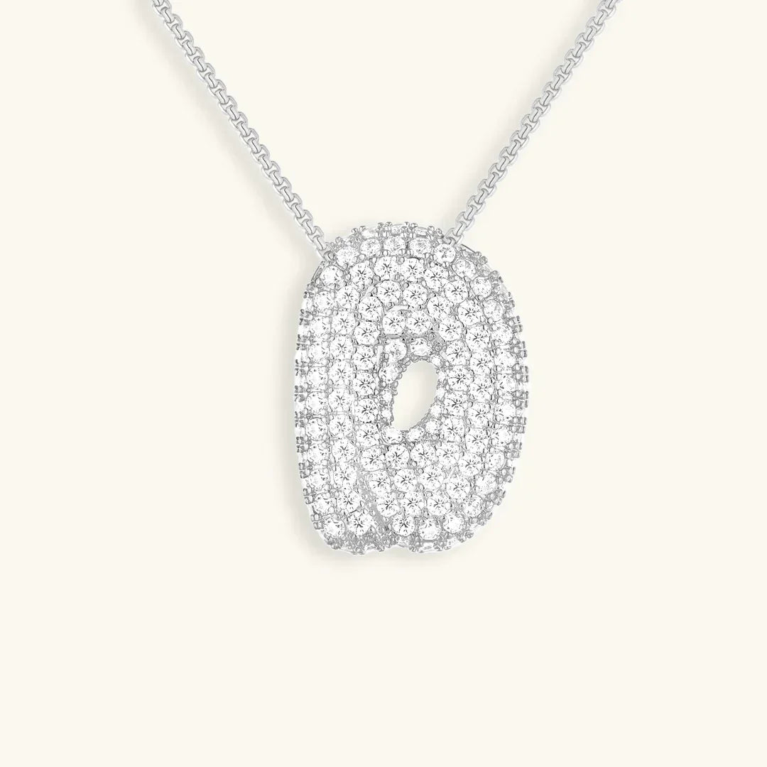 [Royal&Vicky]Bubble Initial Diamond Necklace