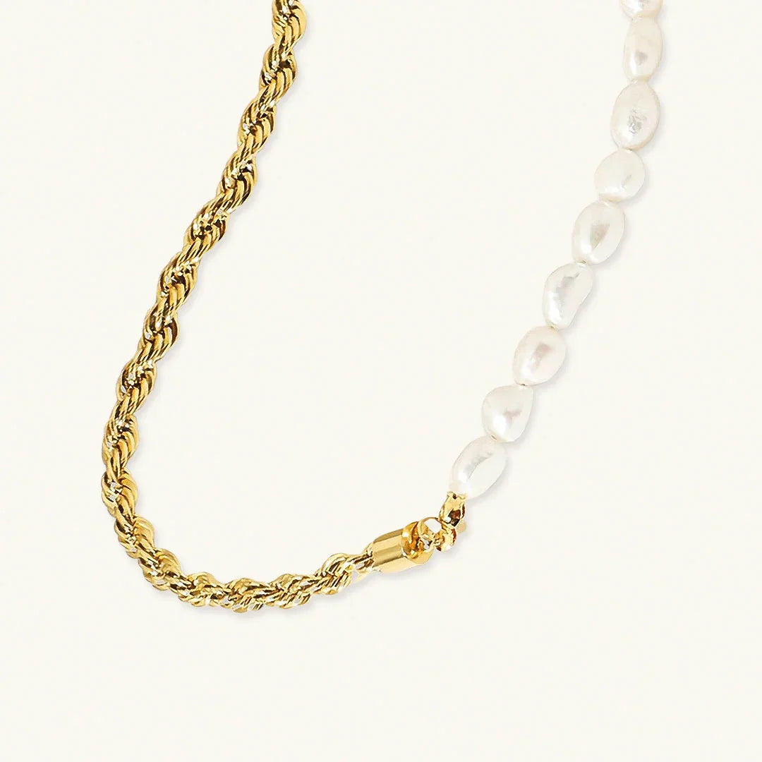 [Royal&Vicky]Dualia Gold Pearl Necklace