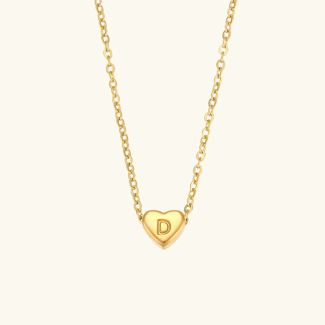 [Royal&Vicky]Heart Initial Gold Necklace
