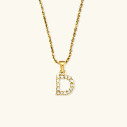 [Royal&Vicky]Maeve Letter Initial Diamond Necklace