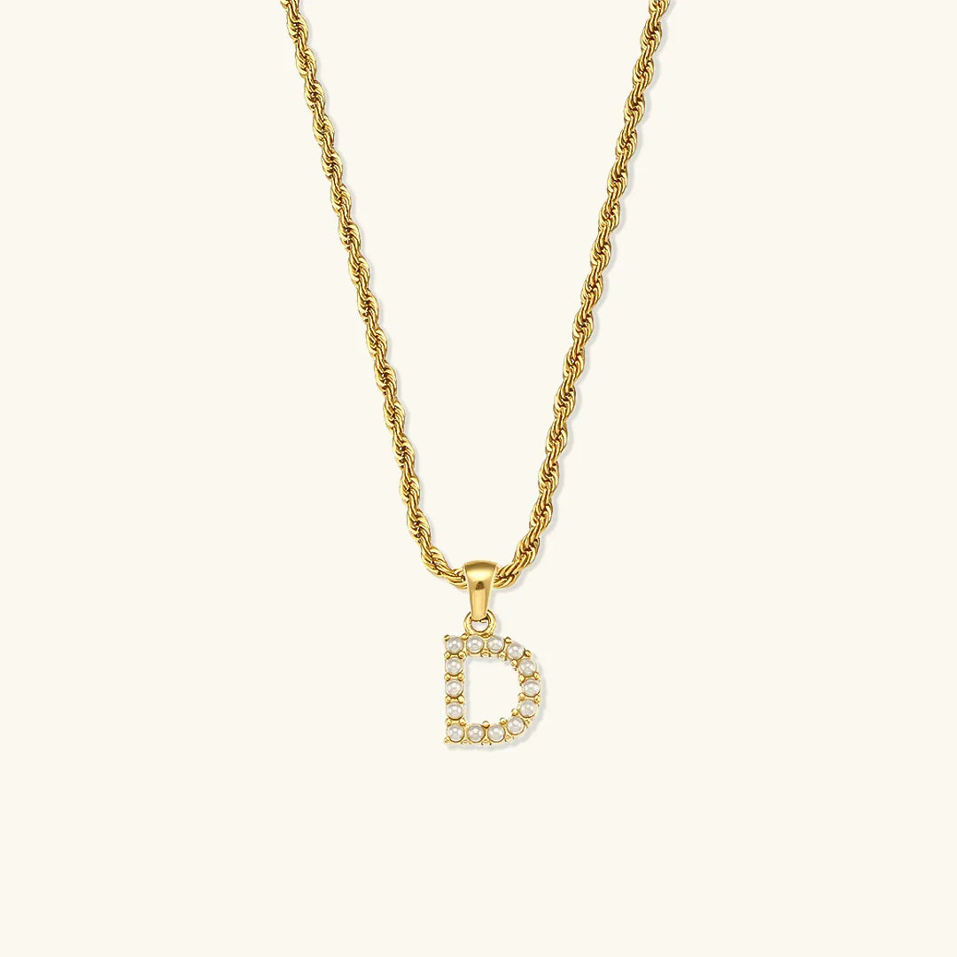 [Royal&Vicky]Elodie Initial Letter Pearl Necklace