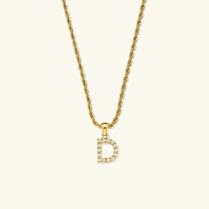 [Royal&Vicky]Elodie Initial Letter Pearl Necklace