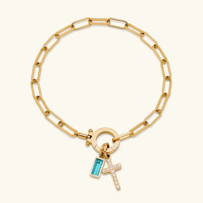 [Royal&Vicky]Annabella Birthstone Cross Bracelet