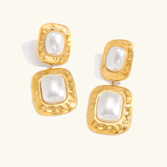 [Royal&Vicky]Trixie Chunky Pearl Drop Earrings