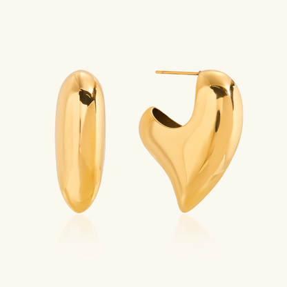[Royal&Vicky] Aimee klobige Herzohrringe Gold