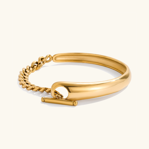 [Royal&Vicky]Myrna Chained Gold Bangle