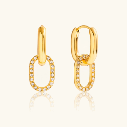 [Royal&Vicky]Aina Double Hoop Diamond Earrings