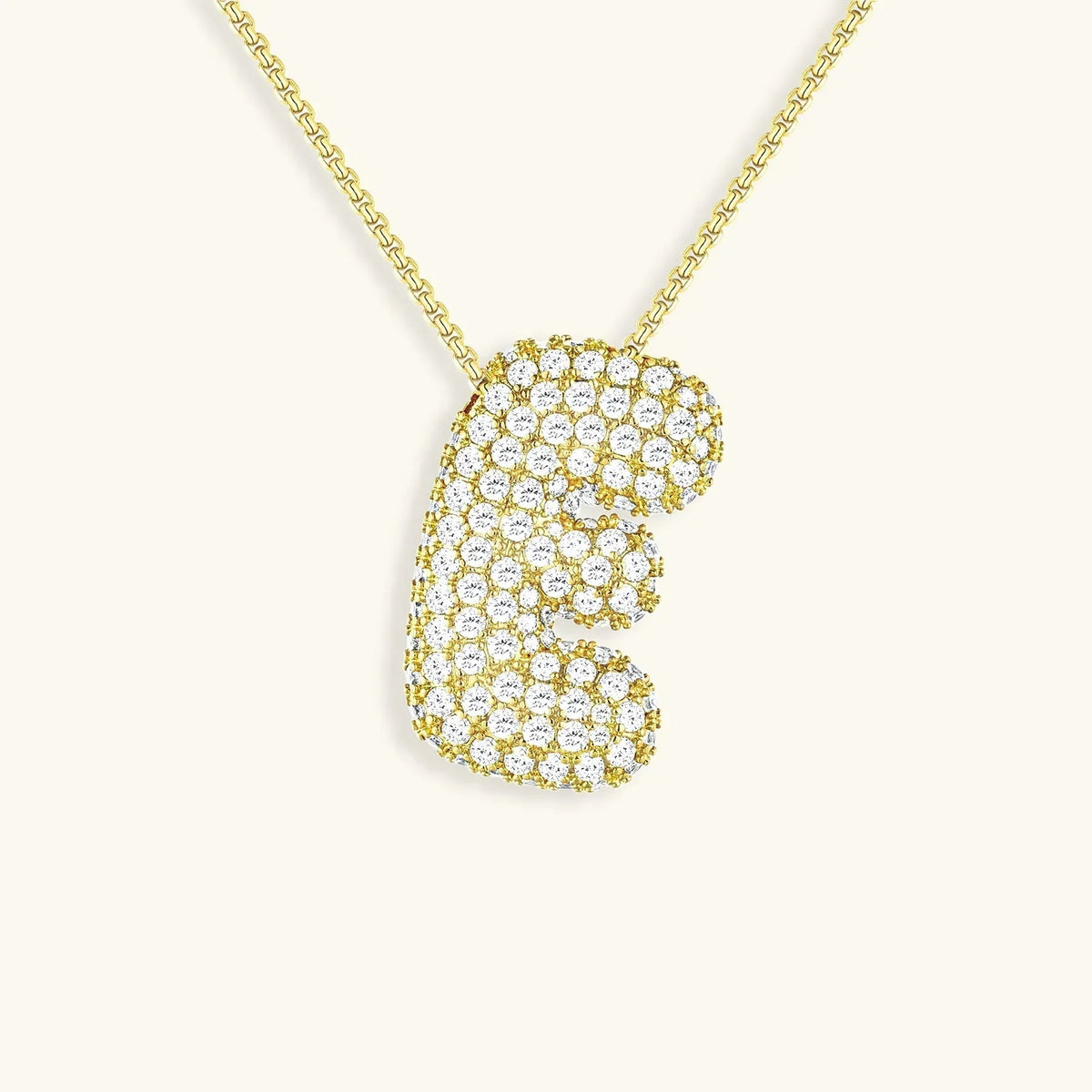 [Royal&Vicky]Bubble Initial Diamond Necklace