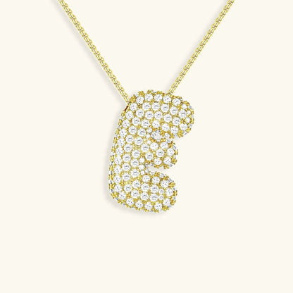 [Royal&Vicky]Bubble Initial Diamond Necklace