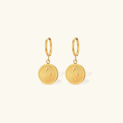 [Royal&Vicky]Eliana Serpent Coin Earrings