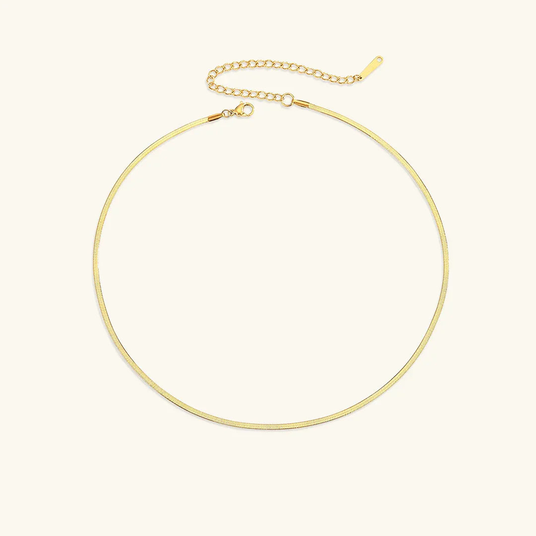[Royal&Vicky]Elizabeth Gold Herringbone Necklace