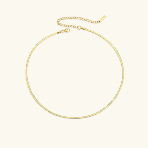 [Royal&Vicky]Elizabeth Gold Herringbone Necklace