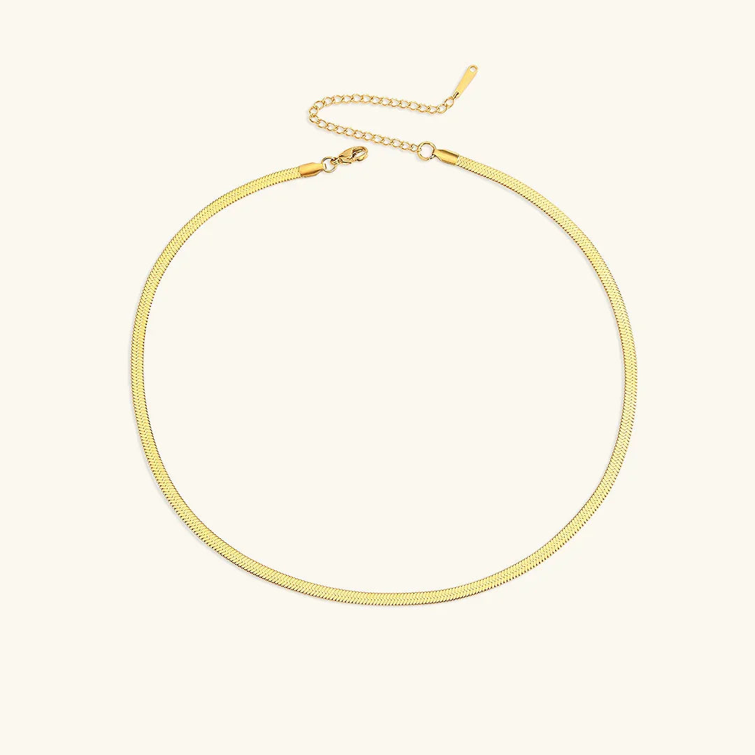 [Royal&Vicky]Elizabeth Gold Herringbone Necklace