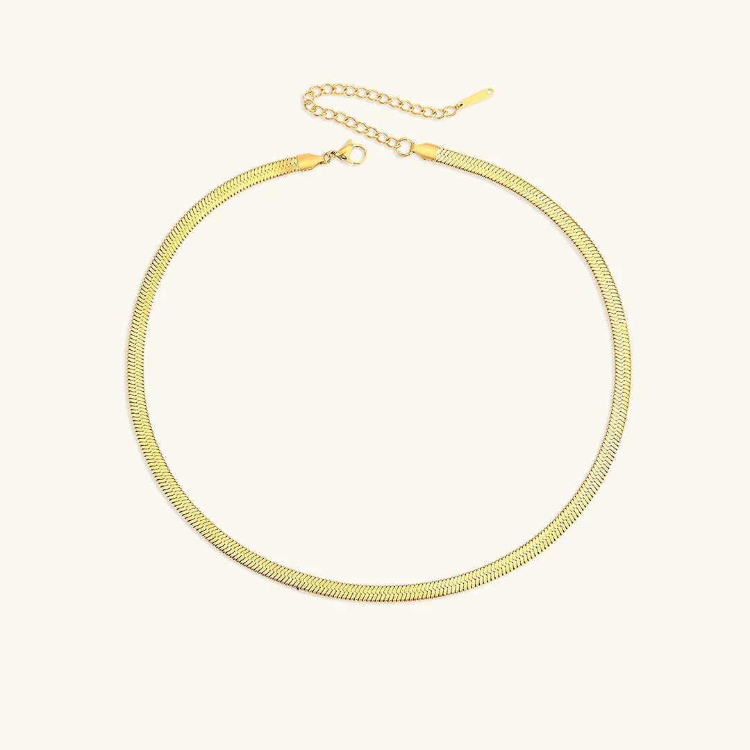 [Royal&Vicky]Elizabeth Gold Herringbone Necklace