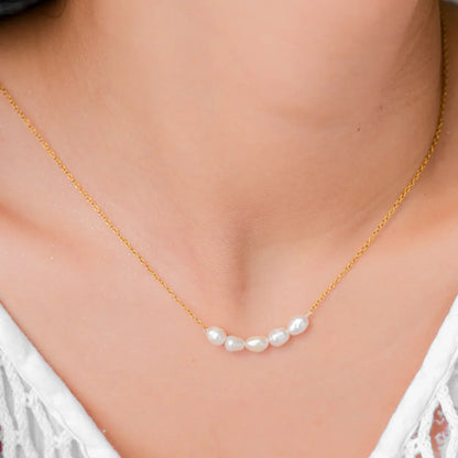 [Royal&Vicky]Elle Gold Pearl Necklace