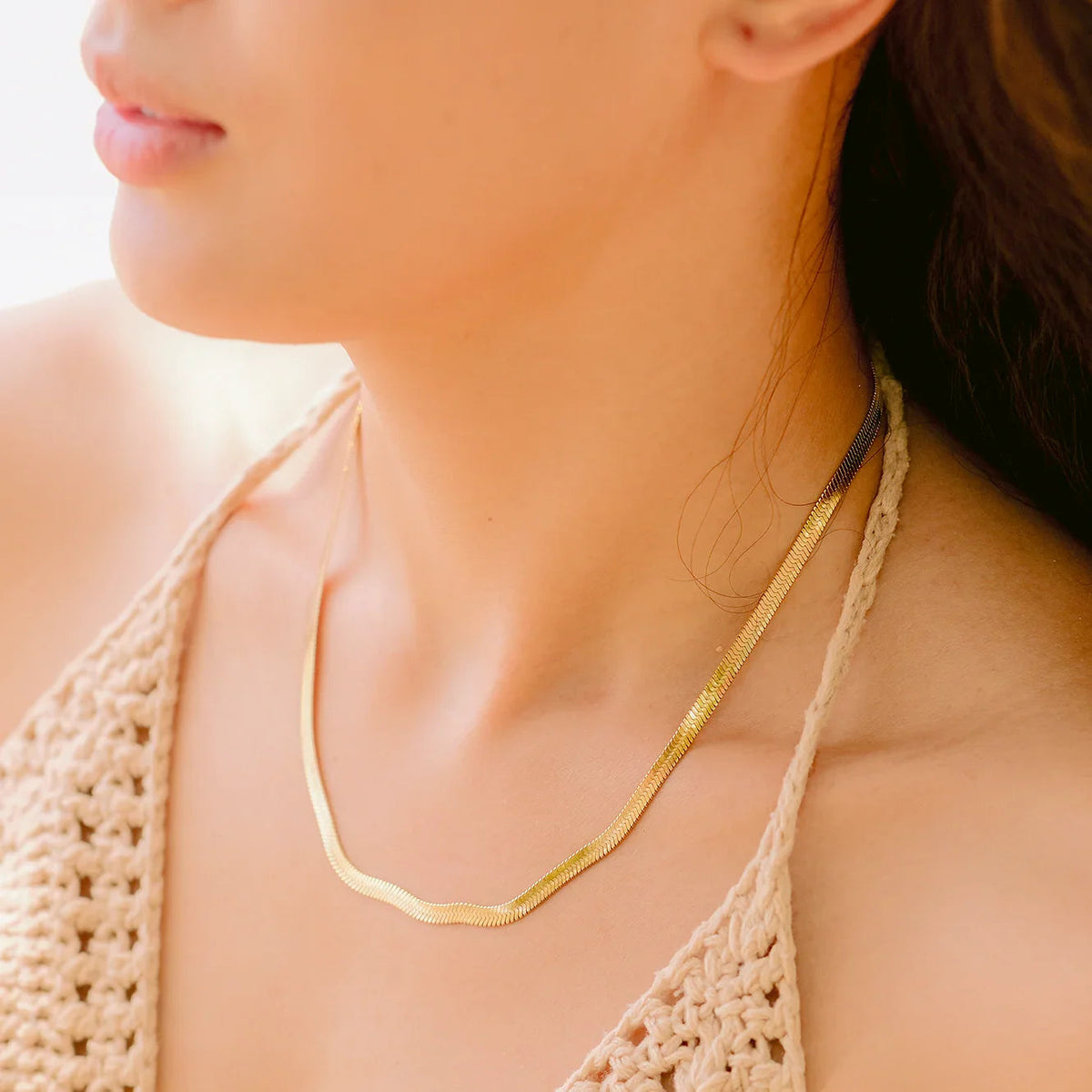 [Royal&Vicky]Elysian Gold Herringbone Necklace
