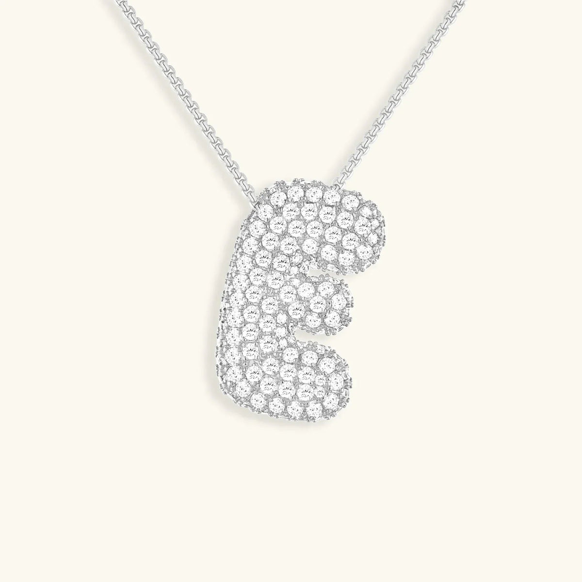 [Royal&Vicky]Bubble Initial Diamond Necklace
