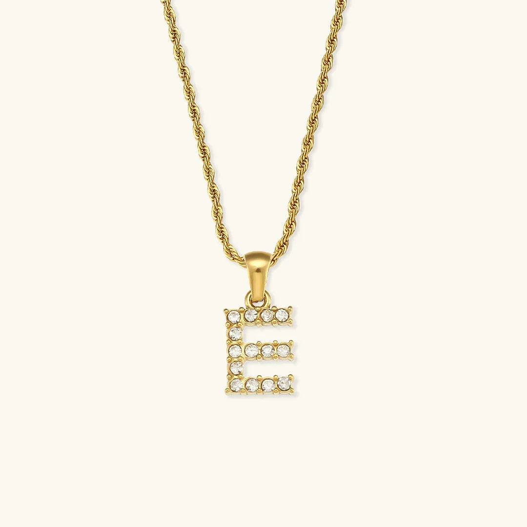 [Royal&Vicky]Maeve Letter Initial Diamond Necklace