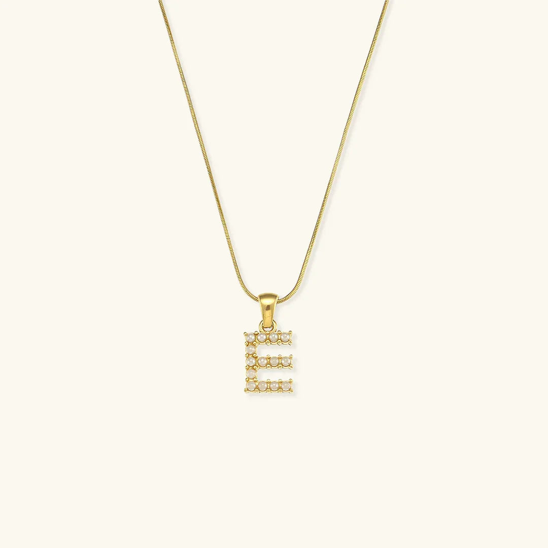 [Royal&Vicky]Augustine Initial Letter Pearl Necklace