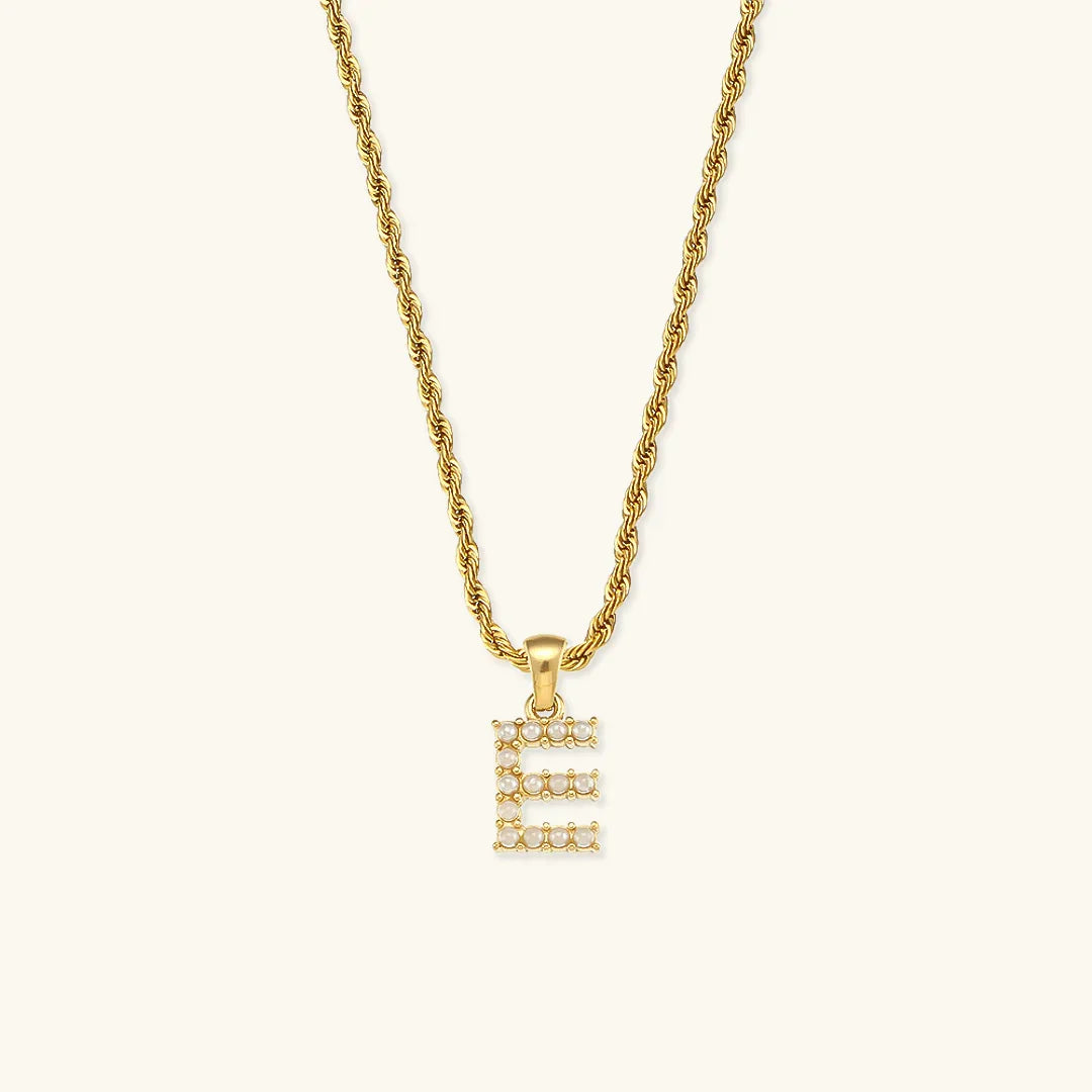 [Royal&Vicky]Elodie Initial Letter Pearl Necklace