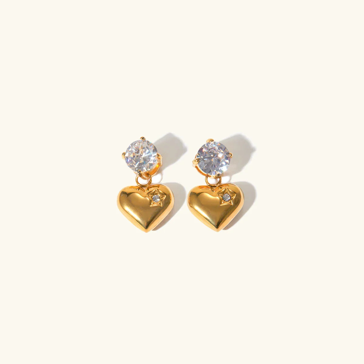 [Royal&Vicky]Emmeline Heart Gold Earrings