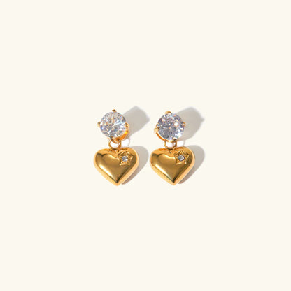 [Royal&Vicky]Emmeline Heart Gold Earrings