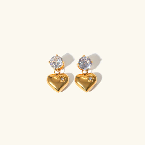 [Royal&Vicky]Emmeline Heart Gold Earrings