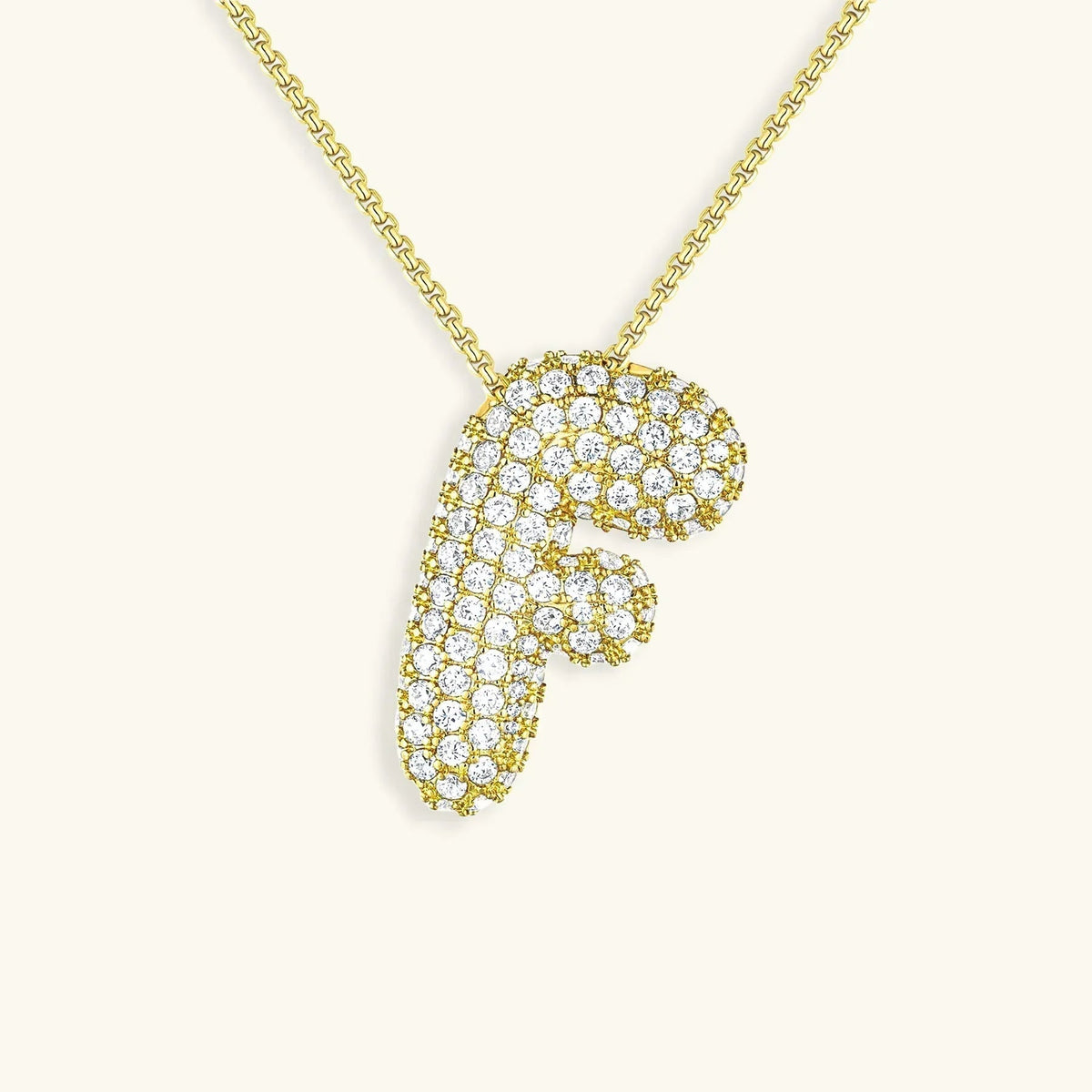 [Royal&Vicky]Bubble Initial Diamond Necklace