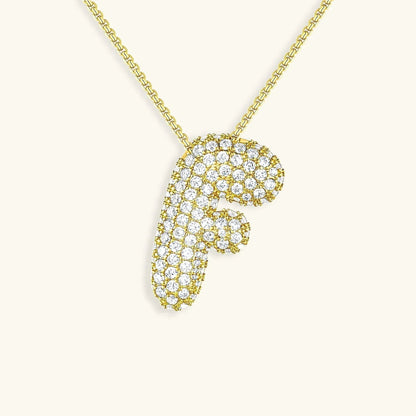 [Royal&Vicky]Bubble Initial Diamond Necklace