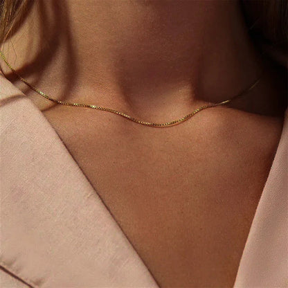 [Royal&Vicky]Danica Box Chain Gold Necklace