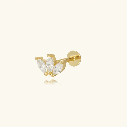 [Royal&Vicky]Trio Flat Back Diamond Stud