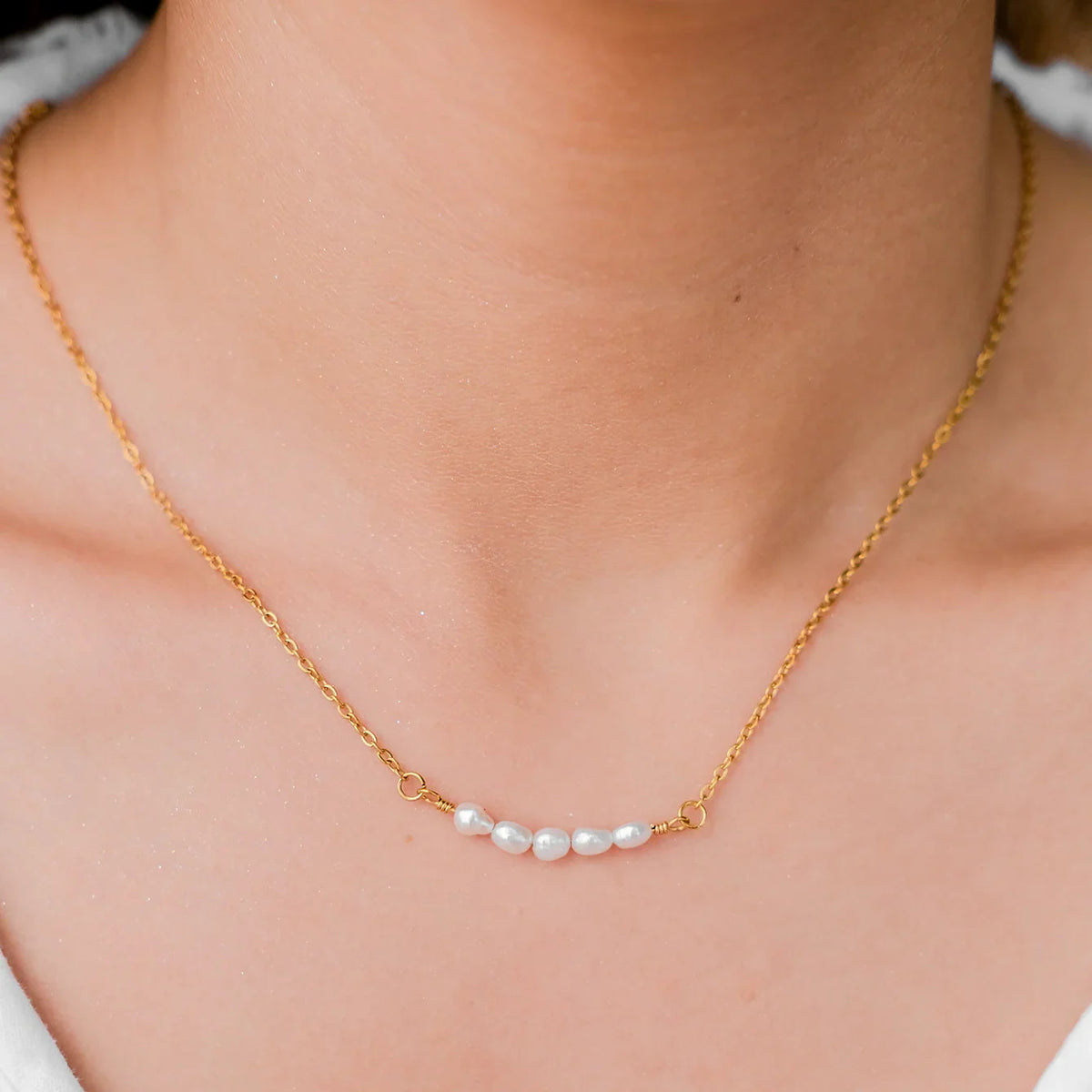 [Royal&Vicky]Fleur Freshwater Pearl Gold Necklace