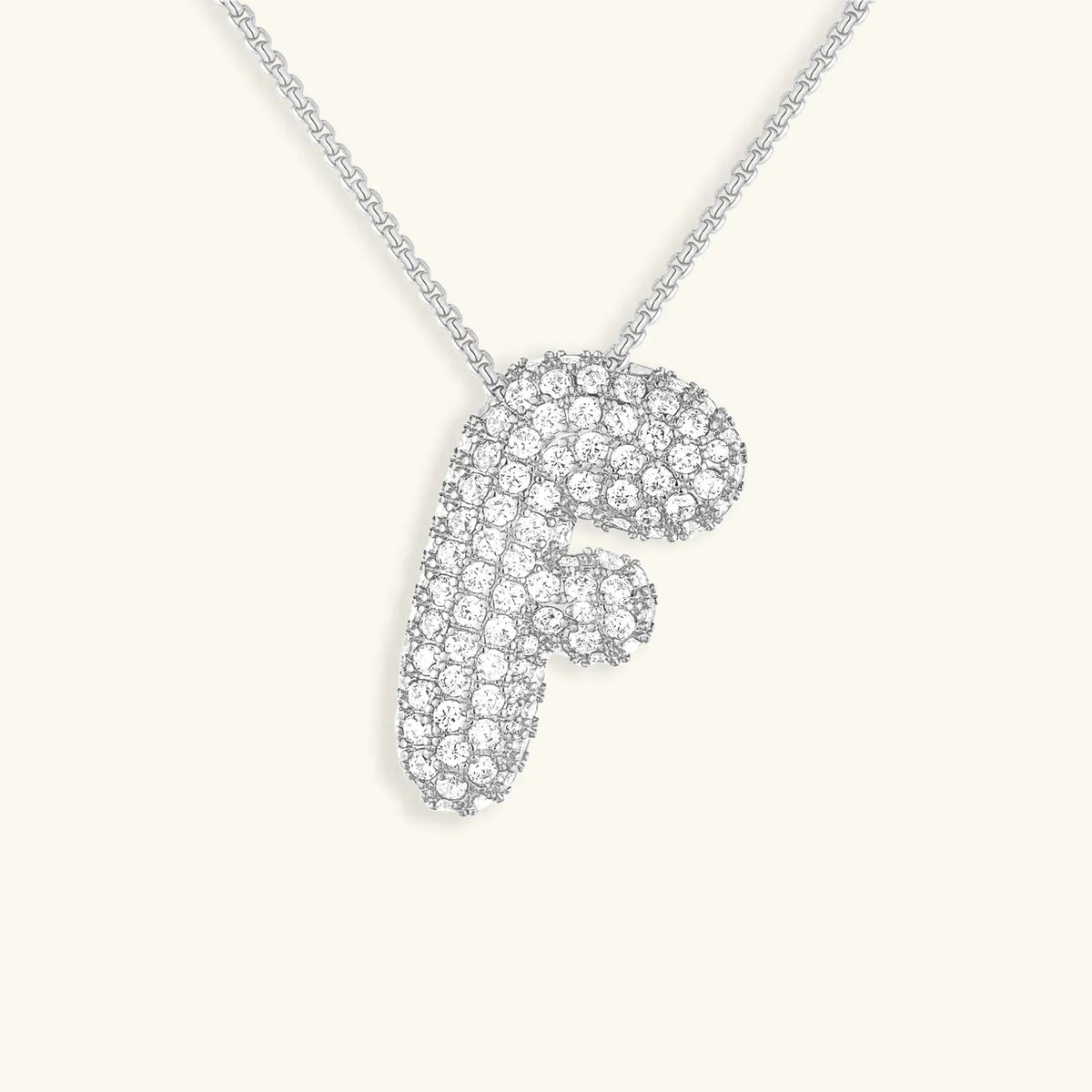 [Royal&Vicky]Bubble Initial Diamond Necklace
