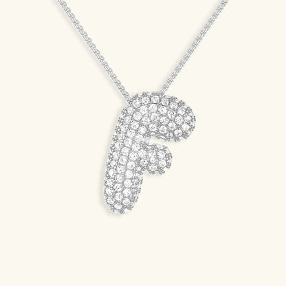 [Royal&Vicky]Bubble Initial Diamond Necklace