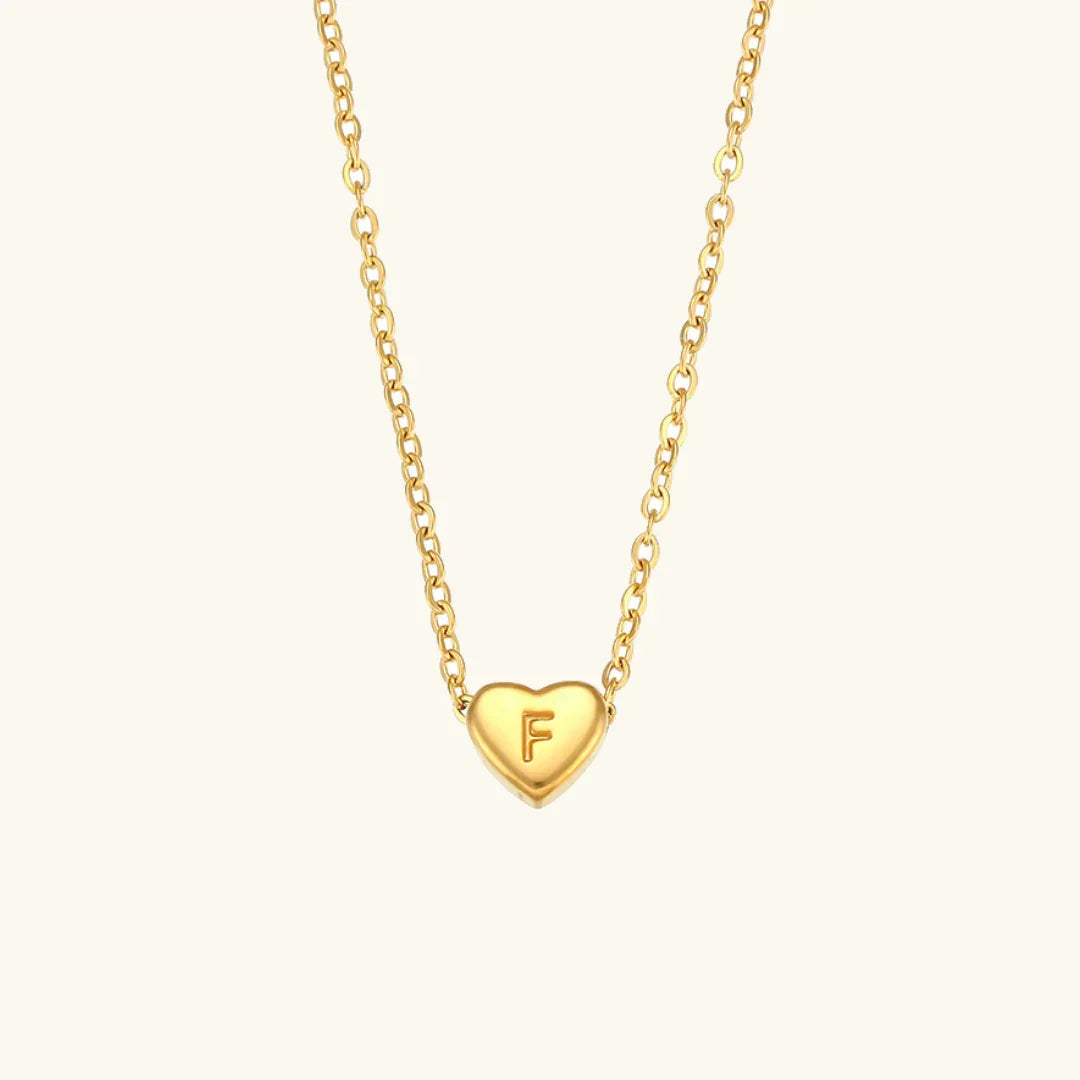 [Royal&Vicky]Heart Initial Gold Necklace