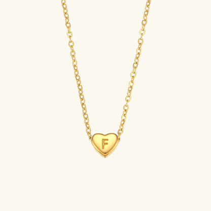 [Royal&Vicky]Heart Initial Gold Necklace