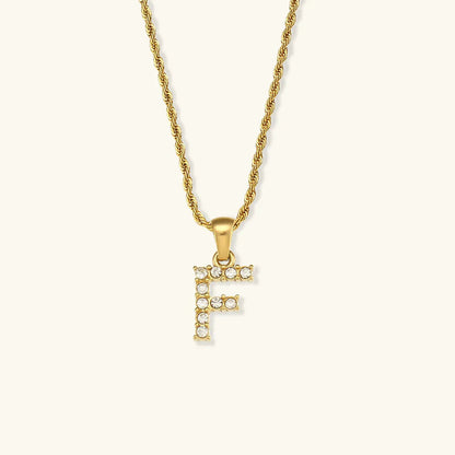 [Royal&Vicky]Maeve Letter Initial Diamond Necklace