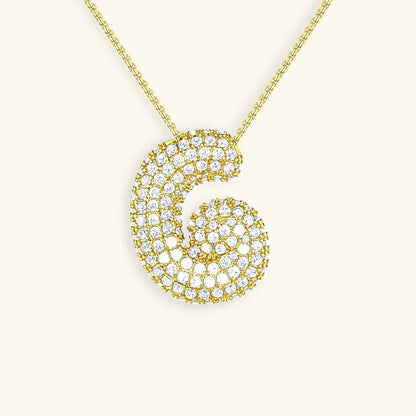 [Royal&Vicky]Bubble Initial Diamond Necklace