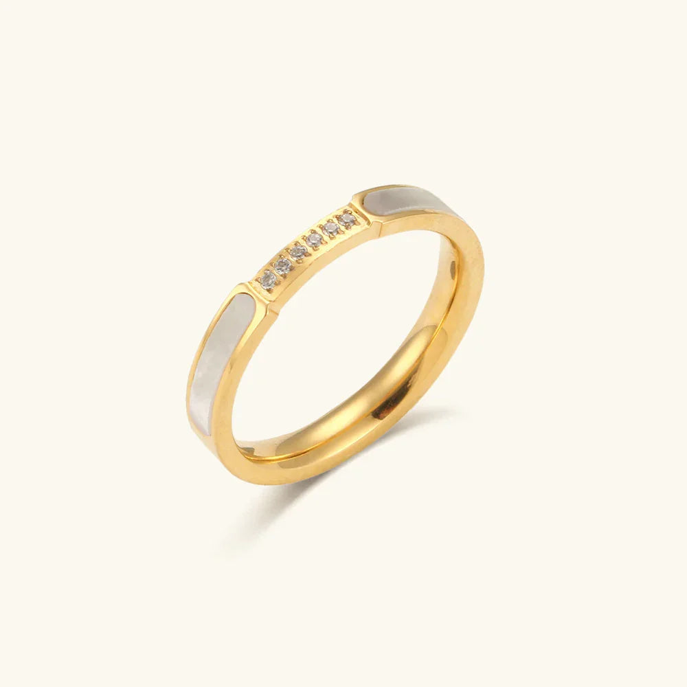 [Royal&Vicky]Gabrielle Diamond Simulant Gold Ring