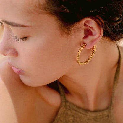 [Royal&Vicky]Gigi Twist Gold Earrings