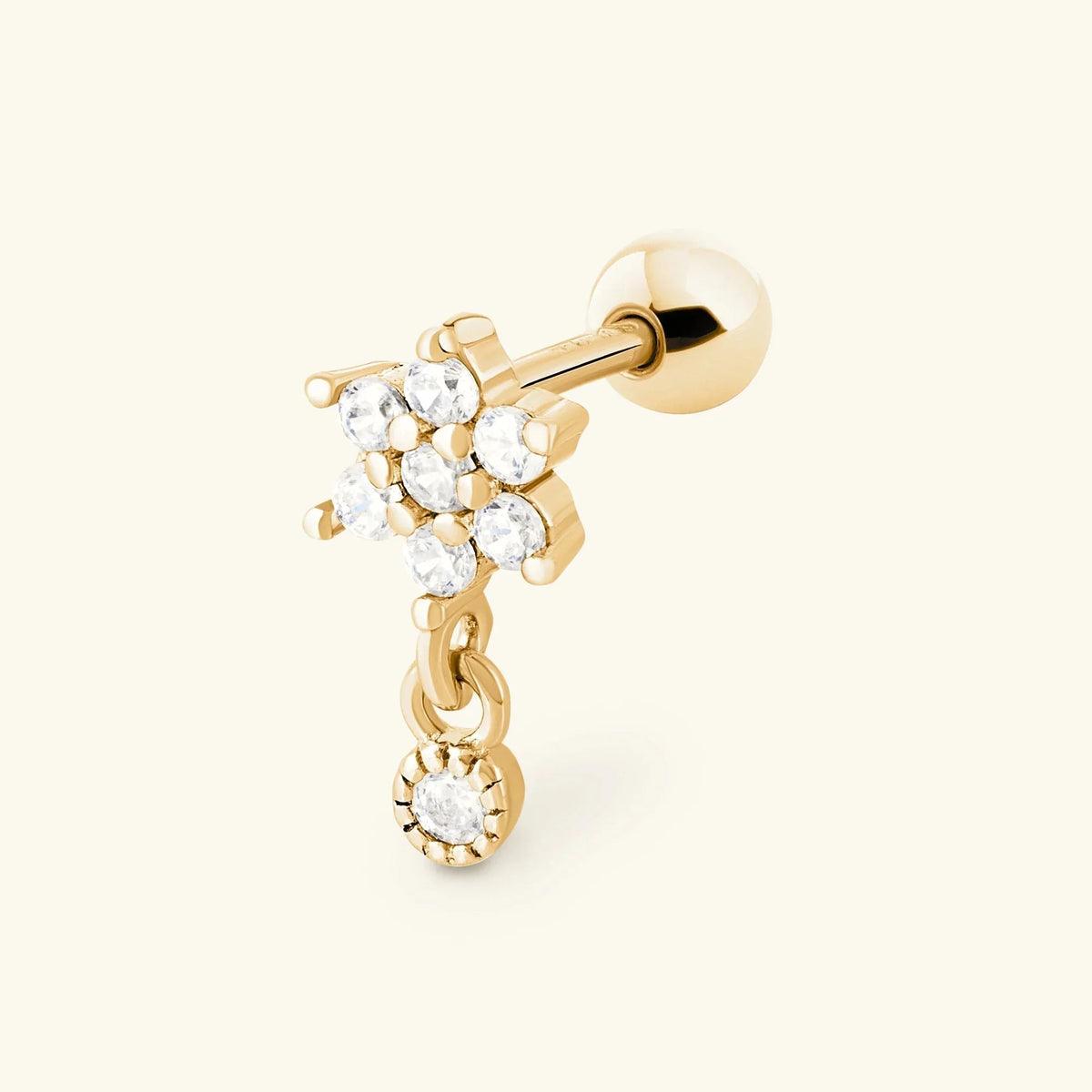 [Royal&Vicky]Roxanne Round Back Diamond Stud